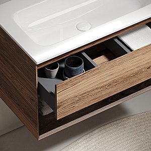 Тумба с раковиной Sancos Marmi 1.0 MR1.0100RECH дуб чарльстон для ванной в интернет-магазине Sanbest