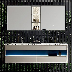 Тумба с раковиной Black&White Gravity V-2432 170 серая для ванной в интернет-магазине Sanbest