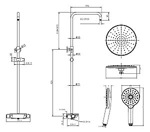 Душевая система Creavit SH510 хром купить в интернет-магазине сантехники Sanbest