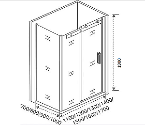Душевой уголок Good Door Galaxy New 120х90 ГЛ00040+ГЛ00037 стекло прозрачное/профиль черный купить в интернет-магазине Sanbest
