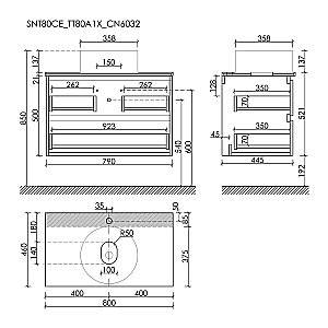 Тумба с раковиной Sancos SNOB T 80 со столешницей, бежевая матовая для ванной в интернет-магазине Sanbest