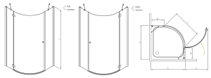 Душевой уголок Radaway Torrenta PDJ 90/R 31800-01-05N стекло графит/профиль хром/правый купить в интернет-магазине Sanbest