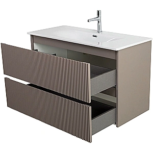 Тумба с раковиной BelBagno UNO-MINI 100 бежевая матовая для ванной в интернет-магазине Sanbest