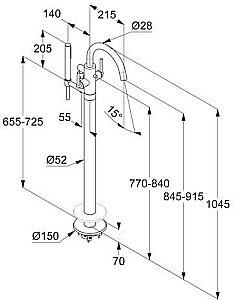 Смеситель для ванны KLUDI NOVA FONTE PURISTIC 205900515 хром купить в интернет-магазине сантехники Sanbest