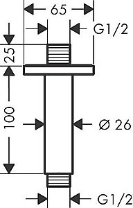 Держатель верхнего душа Hansgrohe Vernis Shape 26406670 купить в интернет-магазине сантехники Sanbest