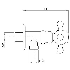 Запорный вентиль Gattoni Vivaldi 1212012C0cr купить в интернет-магазине сантехники Sanbest