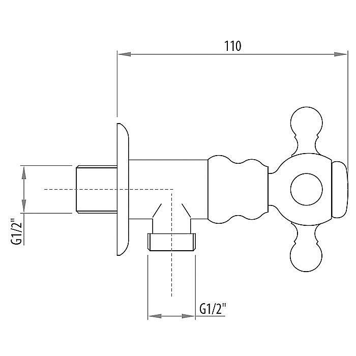 Запорный вентиль Gattoni Vivaldi 1212012C0cr купить в интернет-магазине сантехники Sanbest