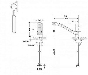 Смеситель для кухни Bravat STREAM-D F737163C-1 купить в интернет-магазине сантехники Sanbest