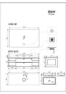 Зеркало LED Black & White Gravity AV707.MR 145 в ванную от интернет-магазине сантехники Sanbest