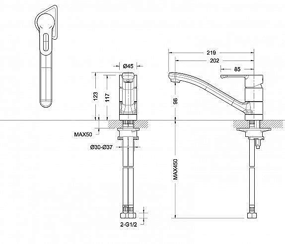Смеситель для кухни Bravat STREAM-D F737163C-1 купить в интернет-магазине сантехники Sanbest