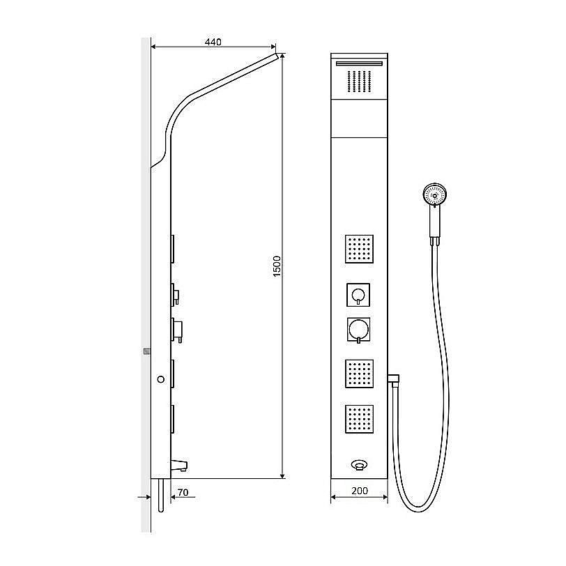 Душевая панель Excellent MORE THERMO купить в интернет-магазине сантехники Sanbest