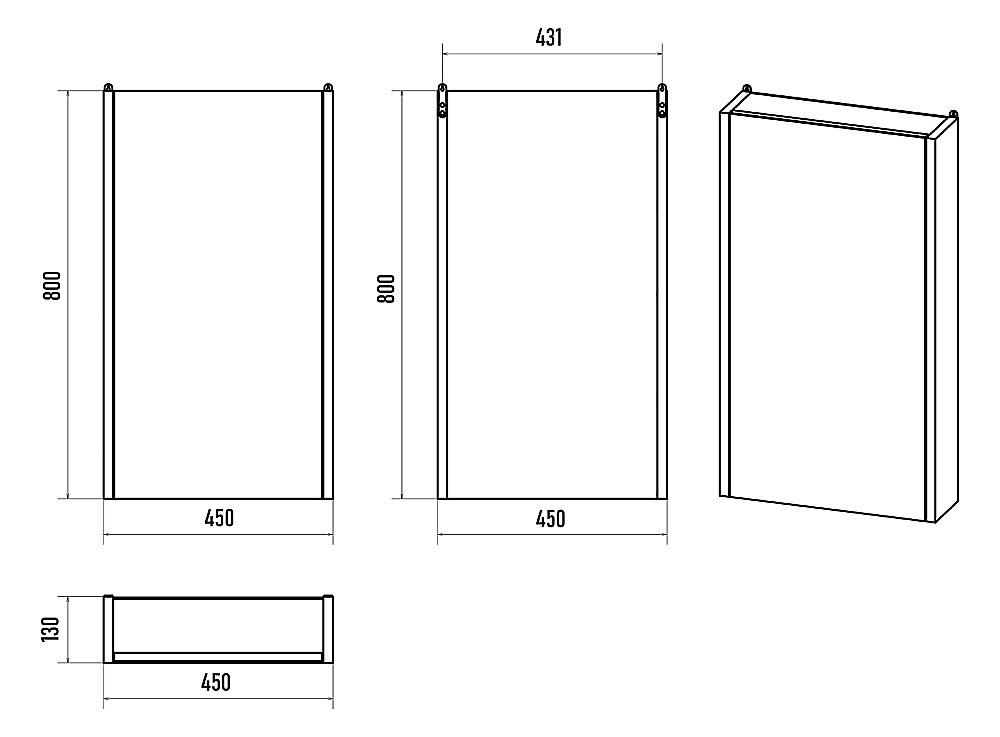 Зеркальный шкаф Misty Ива 45 П-Ива04045-01Л Дуб Вотан купить в интернет-магазине сантехники Sanbest