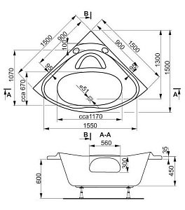 Ванна акриловая Vagnerplast Athena 150x150 купить в интернет-магазине Sanbest