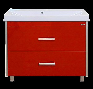 Тумба с раковиной 2 ящ. напольная Misty Джулия Qvatro 105 красная для ванной в интернет-магазине Sanbest