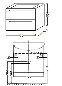 Тумба с раковиной Jacob Delafon STRUKTURA 80 ореховое дерево для ванной в интернет-магазине Sanbest