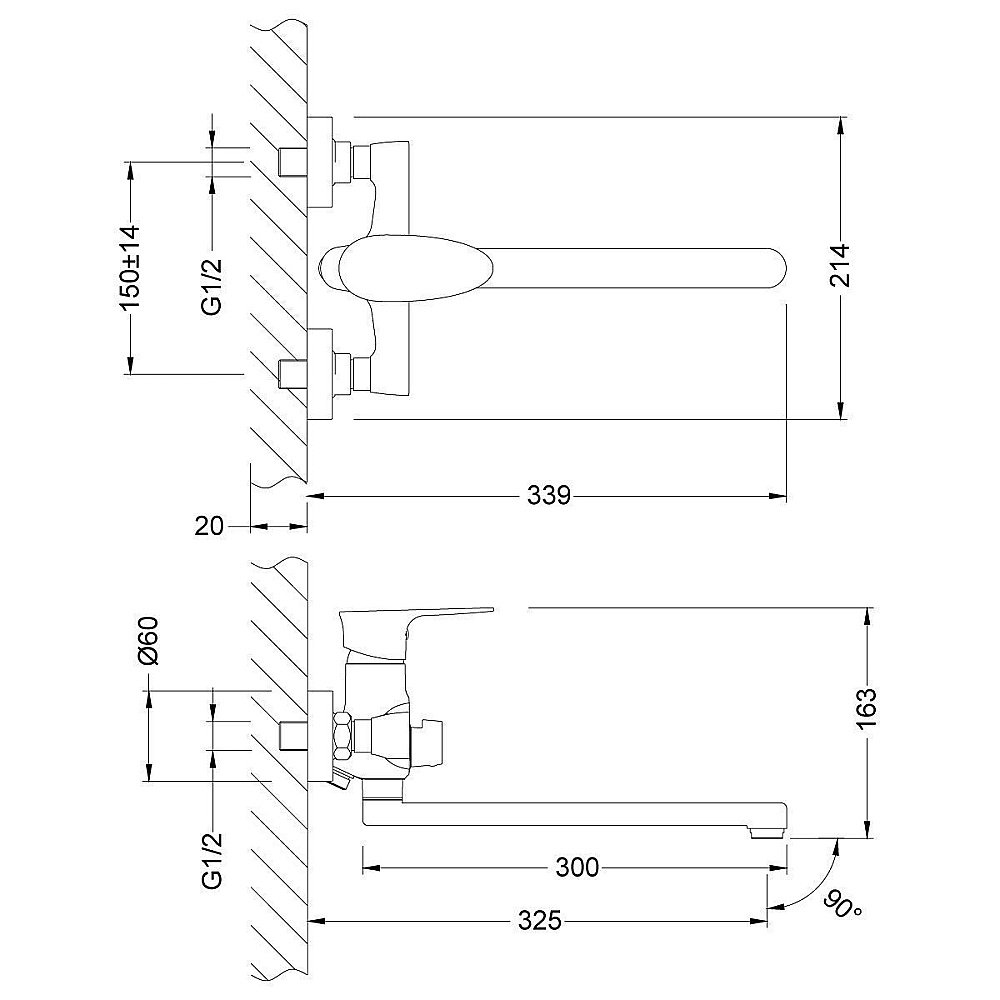 Смеситель для ванны Lemark Nero LM0251C купить в интернет-магазине сантехники Sanbest