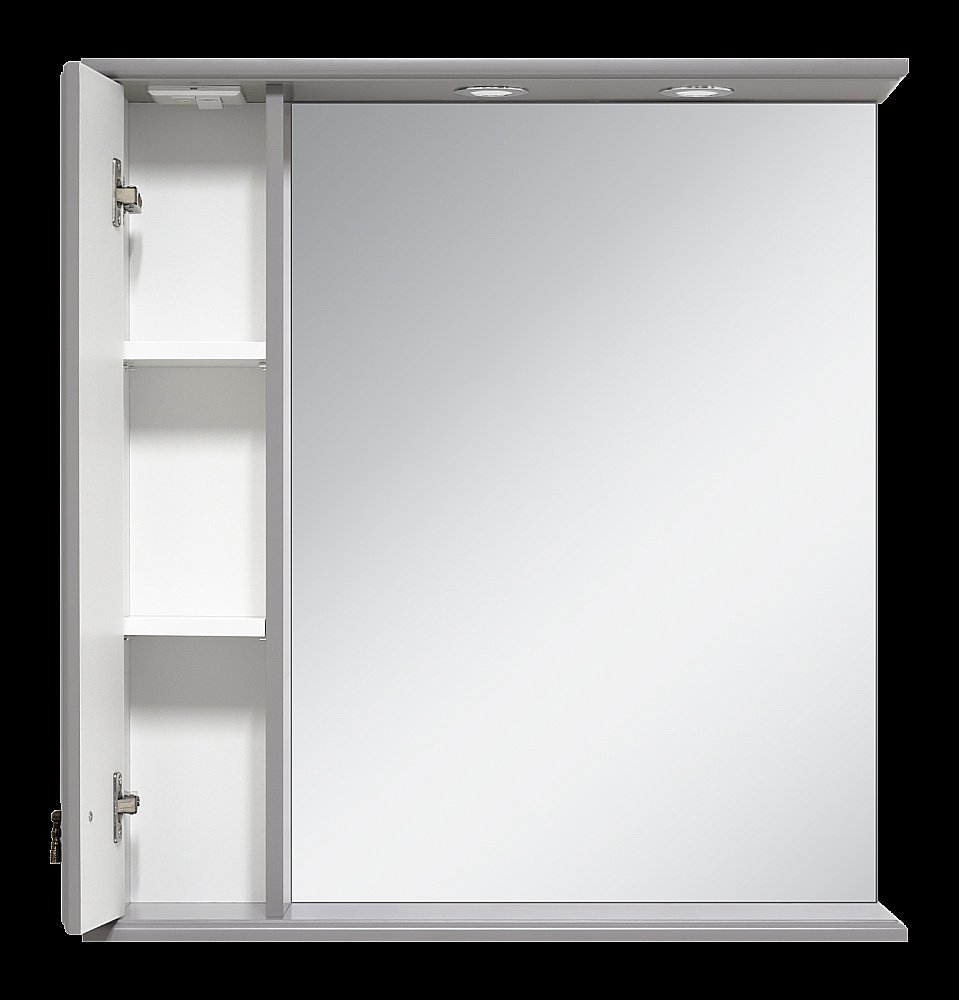 Зеркало со шкафом Misty Лувр 65 П-Лвр03065-1504 серый в ванную от интернет-магазине сантехники Sanbest