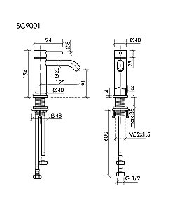 Смеситель для раковины Sancos Etna SC9001GG вороненая сталь купить в интернет-магазине сантехники Sanbest