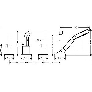 Смеситель для ванны Hansgrohe Metris S 31447000 купить в интернет-магазине сантехники Sanbest