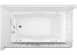 Карниз для ванны Aquanet 180x80 хром купить в интернет-магазине сантехники Sanbest