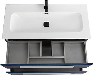 Тумба с раковиной Cezares ECO-CER-N 100 ECO-CER-N-1000-2C-SO-SPF-P сапфир для ванной в интернет-магазине Sanbest
