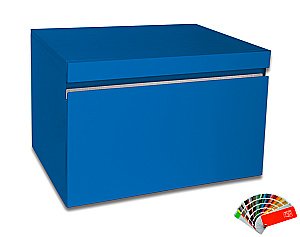 Тумба выкатная Lotos 70  со вставкой из нержавеющей стали любой цвет под заказ для ванной в интернет-магазине сантехники Sanbest