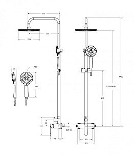 Душевая система Cezares STYLUS-CD-01 хром купить в интернет-магазине сантехники Sanbest