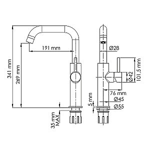 Смеситель для кухни WasserKraft A8517 хром купить в интернет-магазине сантехники Sanbest