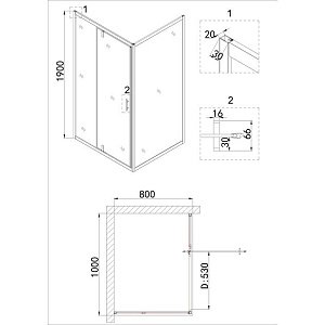 Душевой уголок Niagara Nova NG-83-10AB-A80B 100x80 купить в интернет-магазине Sanbest