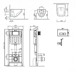 Унитаз подвесной AM.PM Inspire 2.0 IS47051.50A1700 белый, безободковый, с инсталляцией купить в интернет-магазине Sanbest
