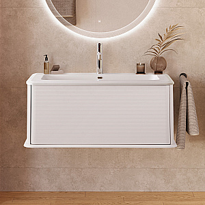Тумба с раковиной Cezares IDRA 98 55804+50264 Bianco opaco для ванной в интернет-магазине Sanbest