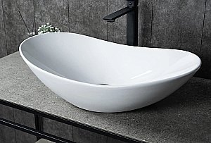 Раковина накладная Gid Lago 61 N9811 51175 белая купить в интернет-магазине Sanbest