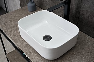 Раковина накладная Gid Geometrico 40 N1335 51238 белая купить в интернет-магазине Sanbest