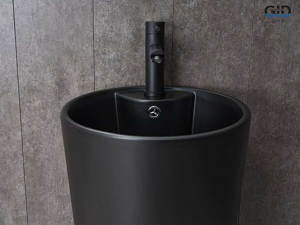 Раковина напольная Gid Nb131bm черная купить в интернет-магазине Sanbest