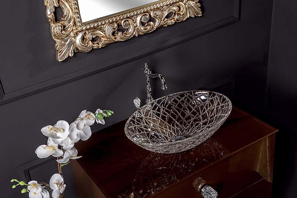 Столешница Armadi Art 853-110-DB 110 стекло шолокад для ванной в интернет-магазине сантехники Sanbest