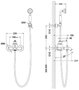 Смеситель для ванны Timo Arisa 5314/00Y хром купить в интернет-магазине сантехники Sanbest