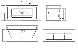 Акриловая ванна Abber AB9339-1.7 170х80 купить в интернет-магазине Sanbest