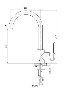 Смеситель для кухни WONZON & WOGHAND BAROQUE, Хром (WW-192101-CR) купить в интернет-магазине сантехники Sanbest