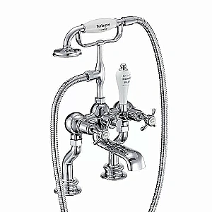 Смеситель для ванны Burlington Regent ANR15-QT хром/ручки белые купить в интернет-магазине сантехники Sanbest