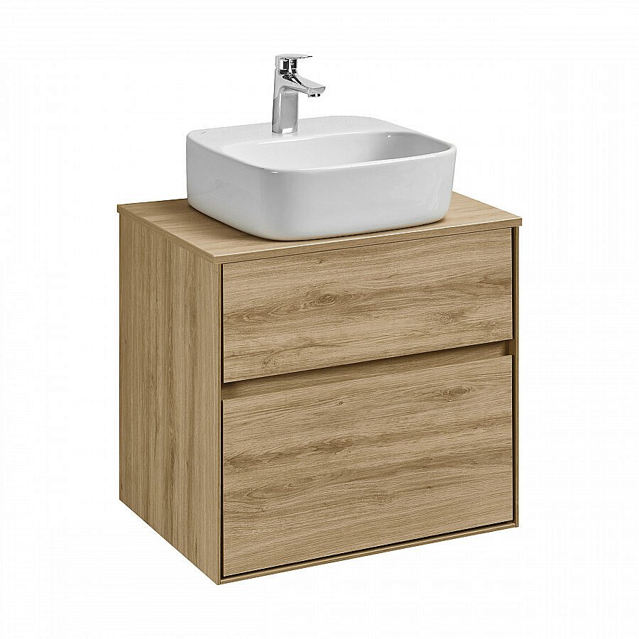 Тумба со столешницей Акватон Либерти 60 дуб эльвезия для ванной в интернет-магазине Sanbest