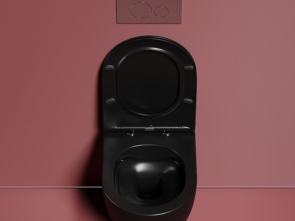 Унитаз подвесной Ceramica Nova Modena CN6063MB безободковый, с крышкой микролифт, черный матовый купить в интернет-магазине Sanbest