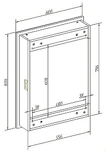 Зеркальный шкаф с подсветкой Art&Max TECHNO AM-Tec-600-800-1D-DS-F купить в интернет-магазине сантехники Sanbest