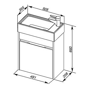 Тумба с раковиной Aquanet Лидс 50 для ванной в интернет-магазине Sanbest