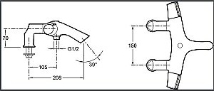 Смеситель для ванны и душа Jacob Delafon SYMBOL E71685-CP купить в интернет-магазине сантехники Sanbest