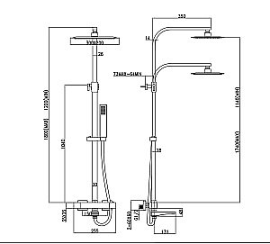 Душевая система Denberg LT-301 хром купить в интернет-магазине сантехники Sanbest