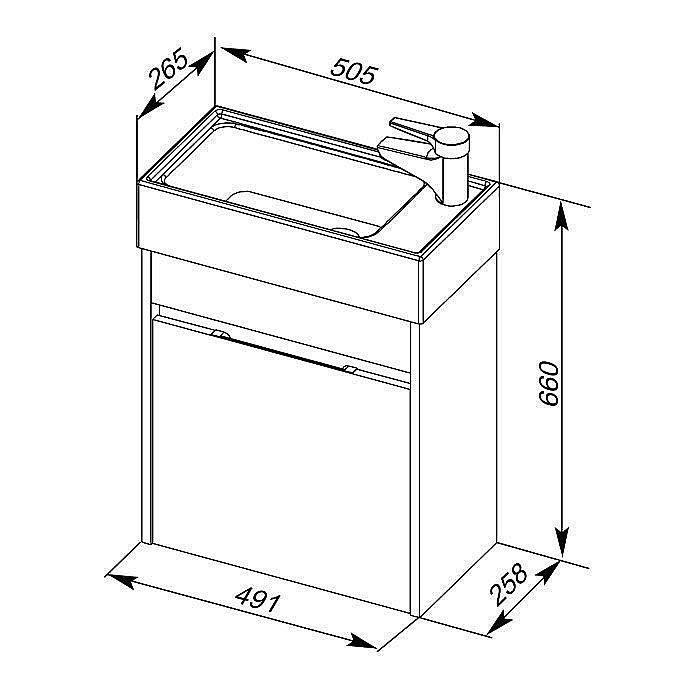 Тумба с раковиной Aquanet Лидс 50 для ванной в интернет-магазине Sanbest