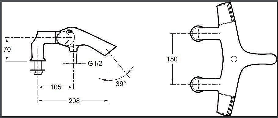 Смеситель для ванны и душа Jacob Delafon SYMBOL E71685-CP купить в интернет-магазине сантехники Sanbest