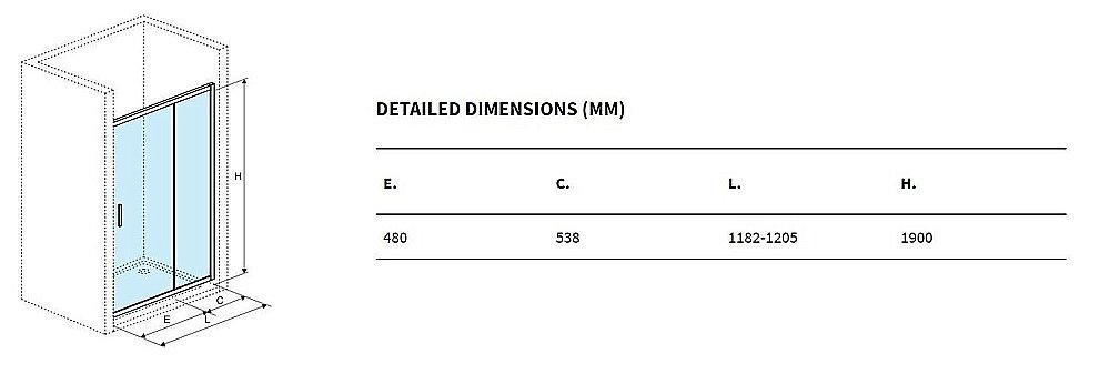 Душевая дверь Excellent Серия 201 120 прозрачная купить в интернет-магазине Sanbest