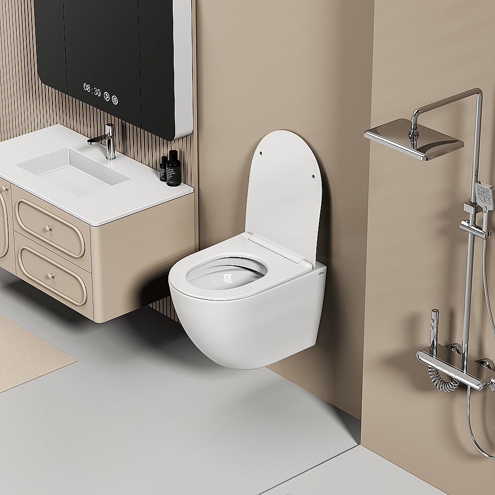 Унитаз подвесной Abber Ultra AC1301 белый, безободковый, с крышкой микролифт купить в интернет-магазине Sanbest