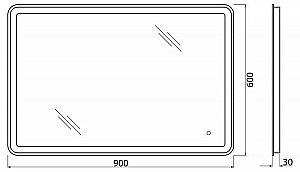 Зеркало с LED-подсветкой и подогревом BelBagno MAR WARM 90 в ванную от интернет-магазине сантехники Sanbest
